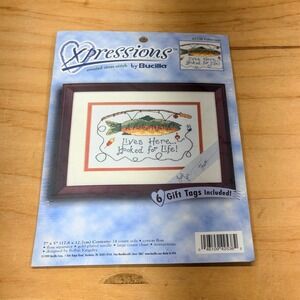 Bucilla Xpressions Counted Cross Stitch Kit Fisherman Hooked for Life 42538 1999